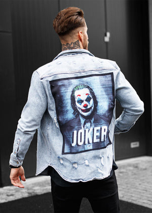 Joker Distressed Heavy Denim Jacket Blue