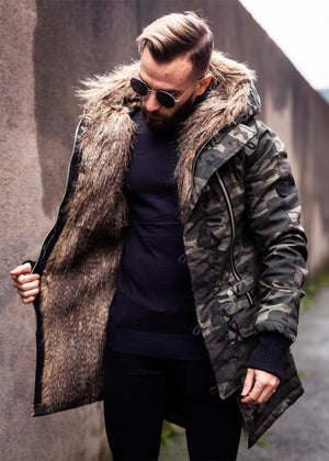 Heavy Fur Parka Camo/Beige