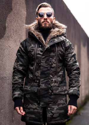 Heavy Fur Parka Camo/Beige