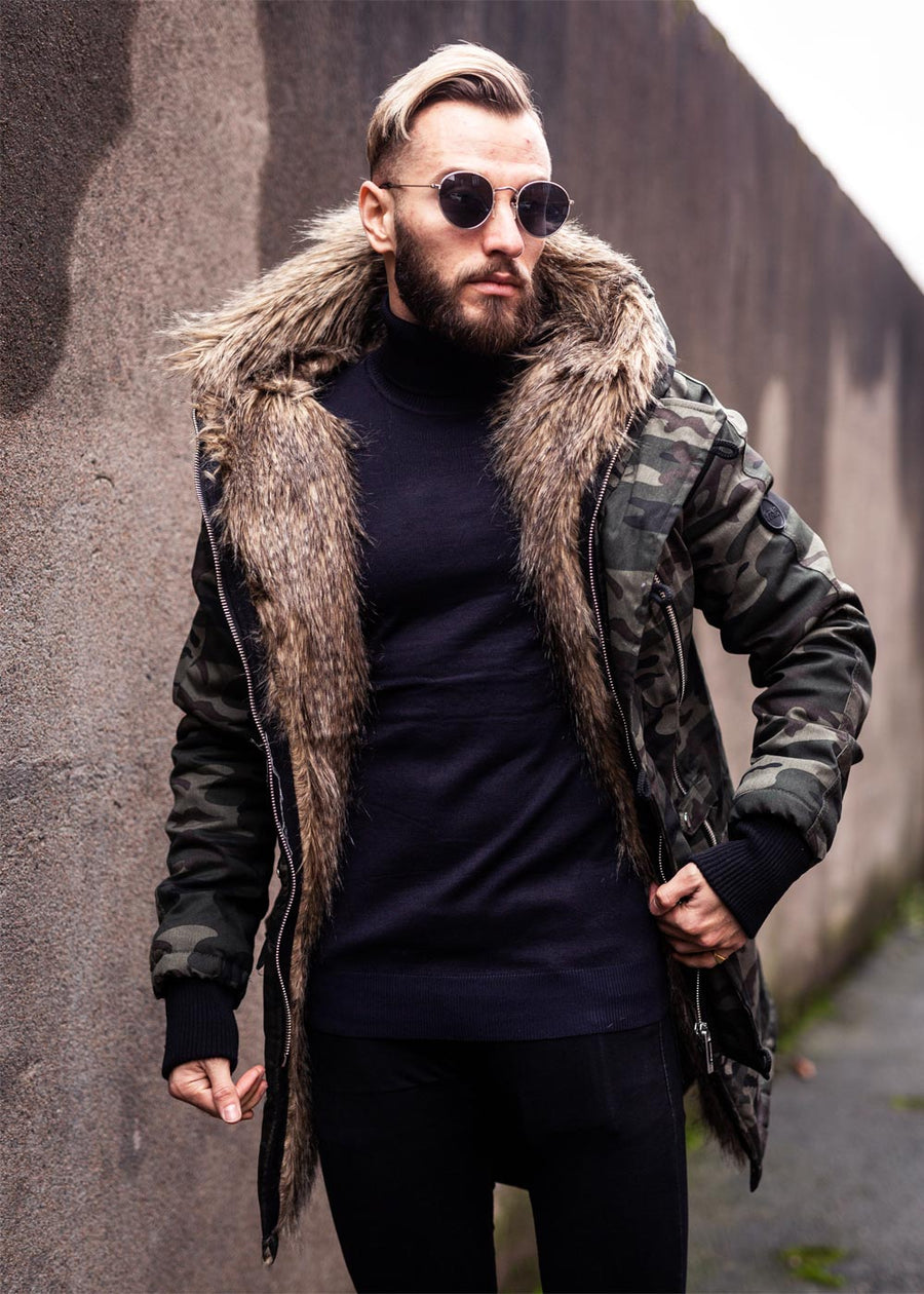 Heavy Fur Parka Camo/Beige