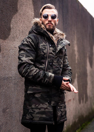 Heavy Fur Parka Camo/Beige