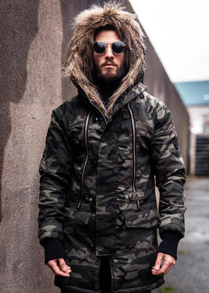 Heavy Fur Parka Camo/Beige