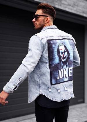 Joker Distressed Heavy Denim Jacket Blue