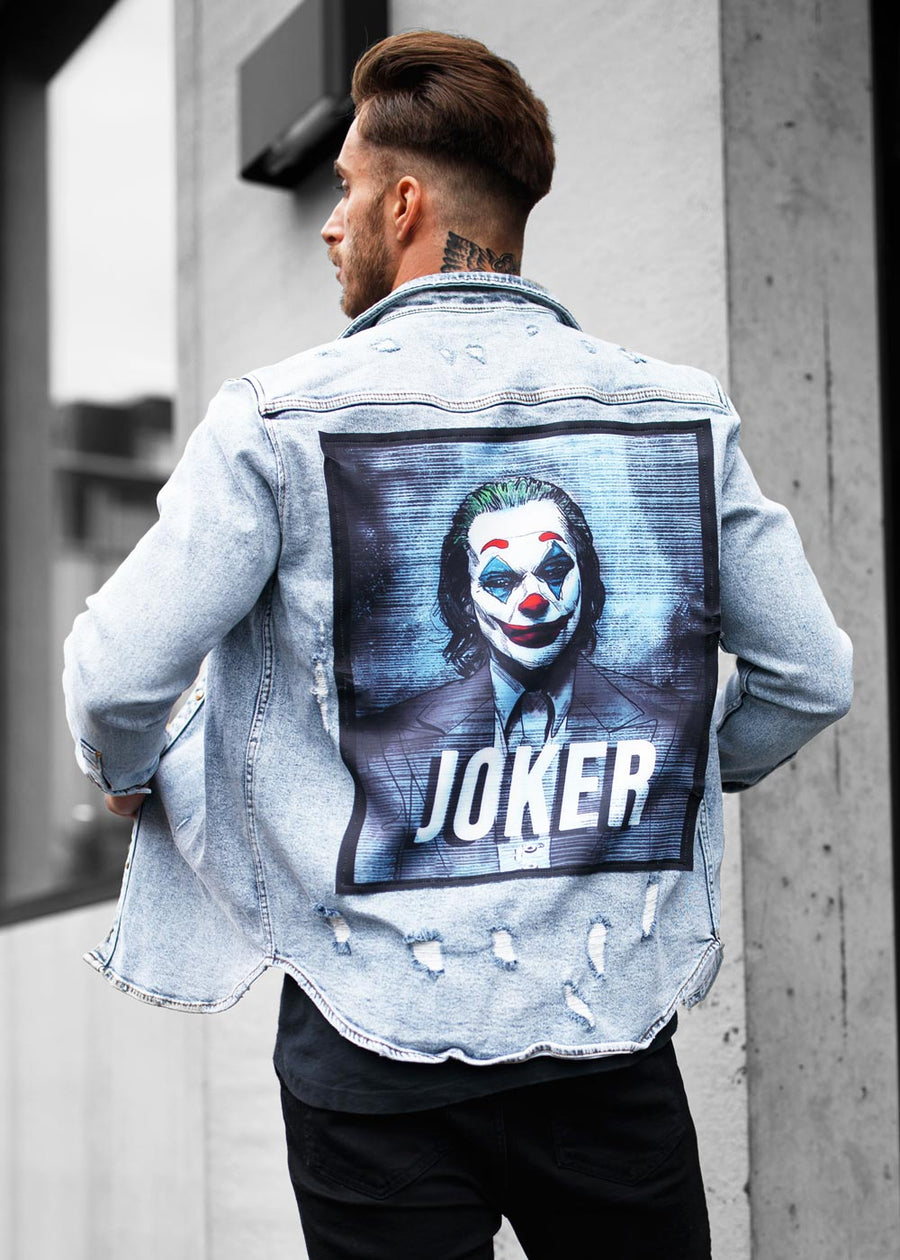 Joker Distressed Heavy Denim Jacket Blue