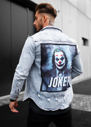 Joker Distressed Heavy Denim Jacket Blue