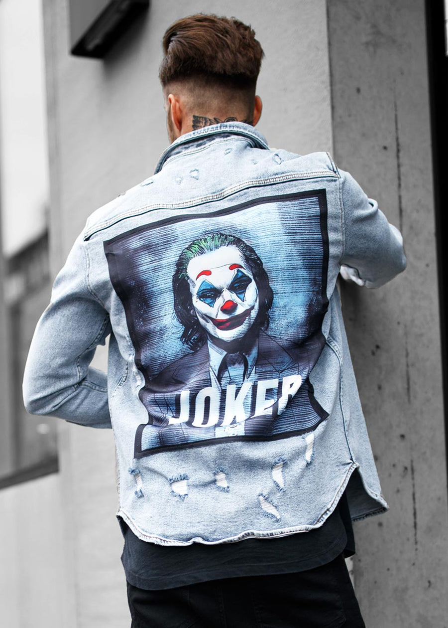 Joker Distressed Heavy Denim Jacket Blue